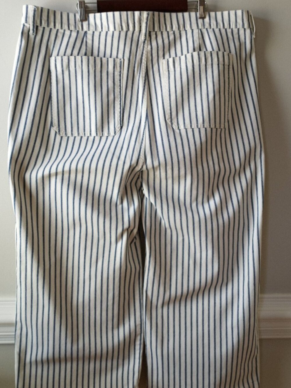 RE-IMAGINED By 'J.CREW' Wide Leg Pinstripe Pant Size 37 - Picture 3 of 9